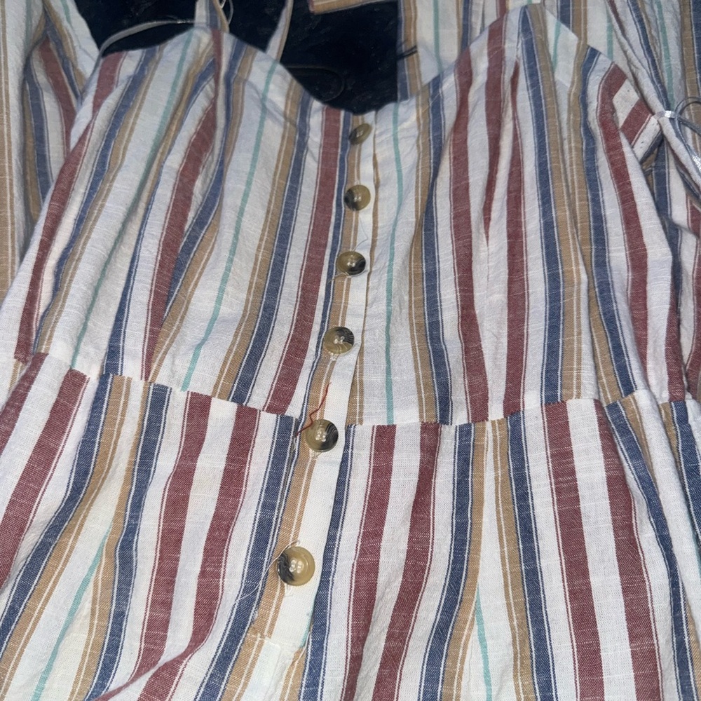 Striped Button-Down jumpsuit